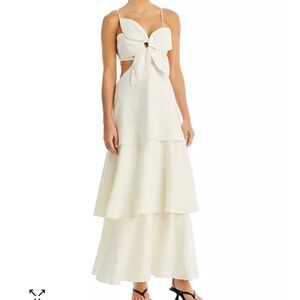 Elegant White Flower Maxi Dress